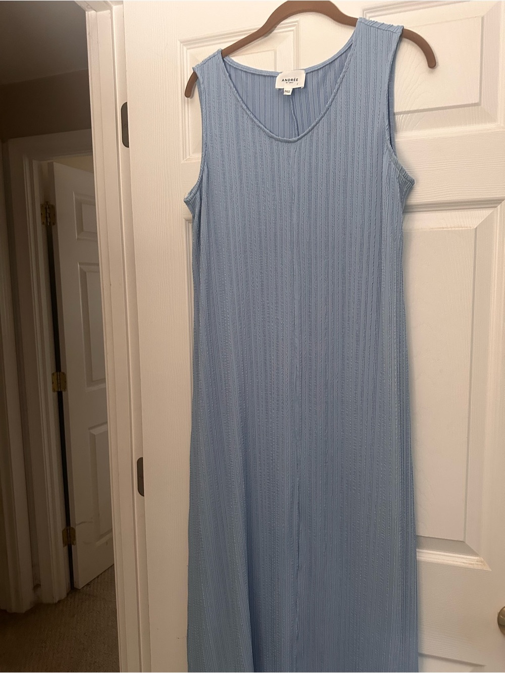 Andree Sky Blue Sleeveless Knit Maxi Dress